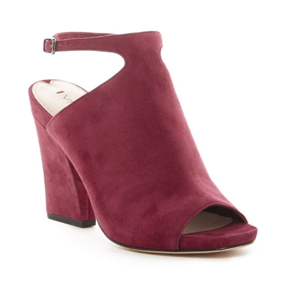 Via Spiga Red Burgundy Prim Mule Heel
